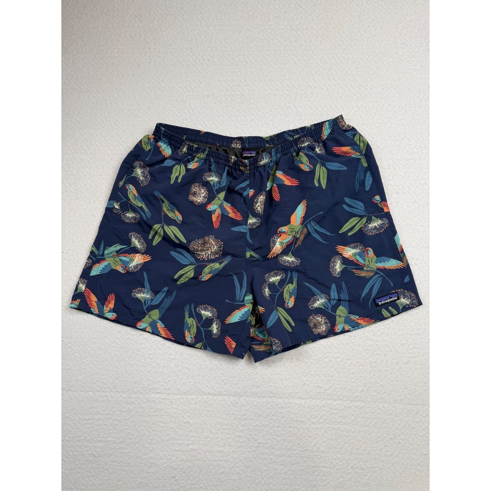 Patagonia Men 5" Baggies Shorts Lined Parrots Stone Blue 2019 Large EUC 57021